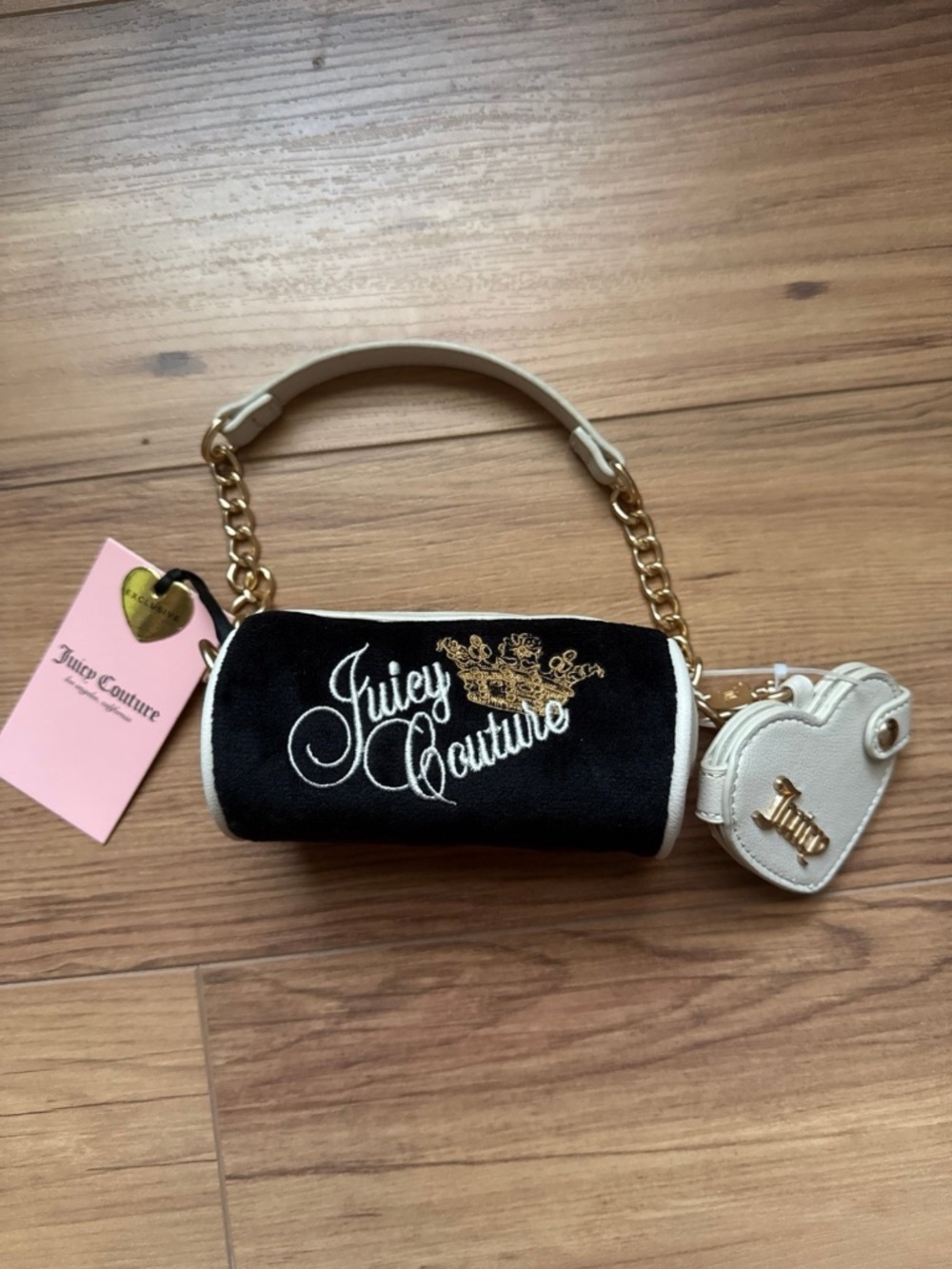 Juicy Couture mini velvet barrel bag